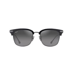 Maui Jim Kalaunu AF Unisex Shiny Black w/Dark Silver Frame Neutral Grey Lens Polarized Sunglasses