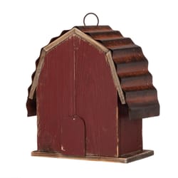 Glitzhome 10.25 in. H X 5.25 in. W X 9 in. L Metal and Wood Bird House