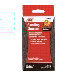 Ace  5 in. L x 3 in. W x 1 in.  80 Grit Medium  Extra Large  Sanding Sponge 