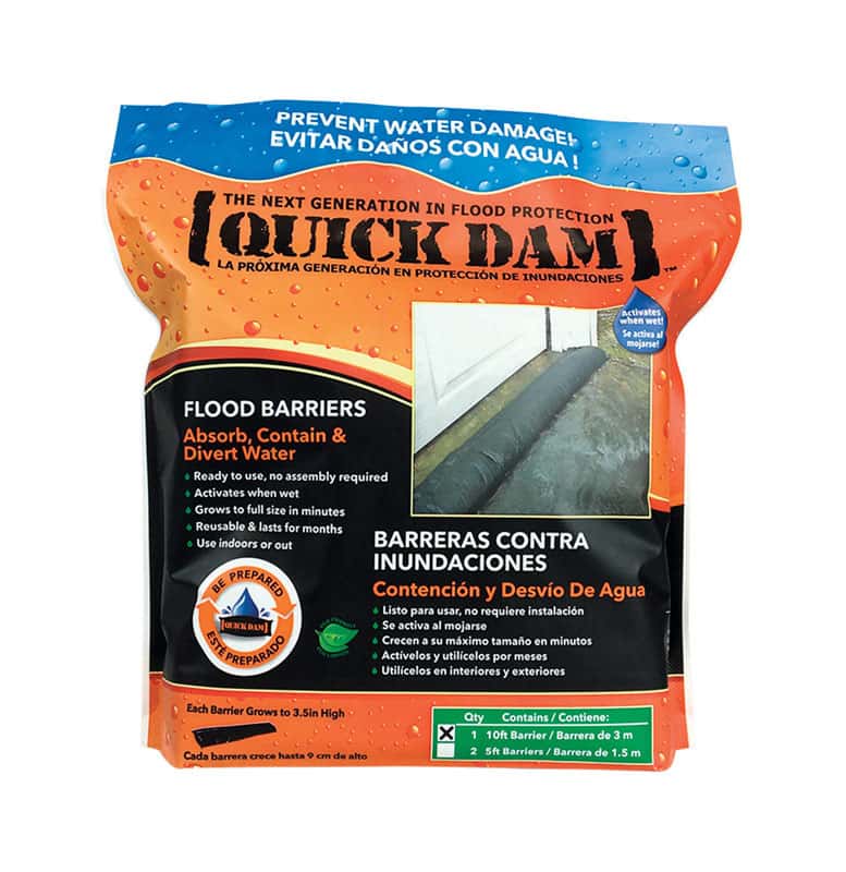 Quick Dam Flood Barrier 3.5 in. H x 6.5 in. W x 120 in. L Flood Barrier