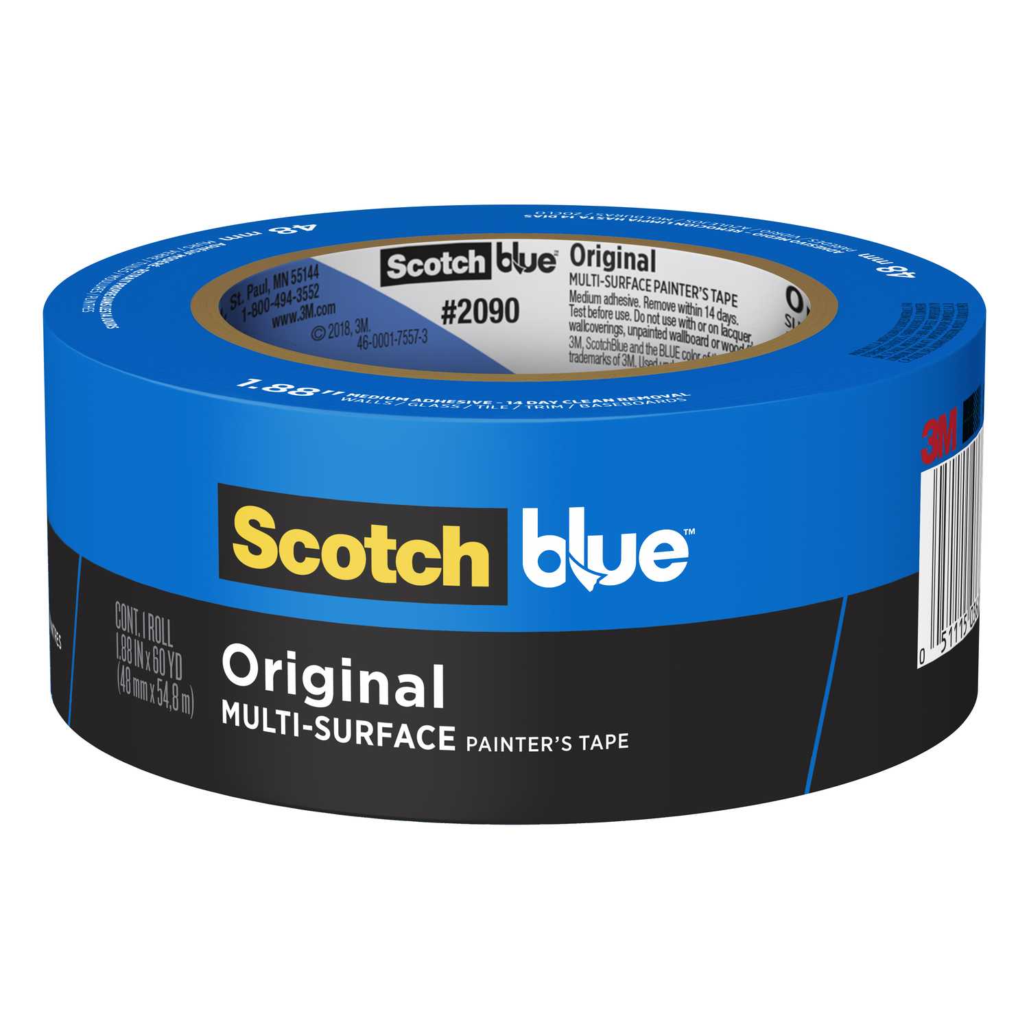 3M Scotch Blue 1.88 in. W x 60 in. L Blue Medium Strength Painter's