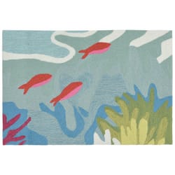 Liora Manne Ravella 2 ft. W X 3 ft. L Blue Casual Polypropylene Accent Rug