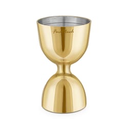 Final Touch 2 oz Gold Stainless Steel Double Jigger