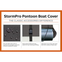 Classic Accessories Stormpro Polyester 300 in. L X 220 in. W Pontoon Boat Cover Gray