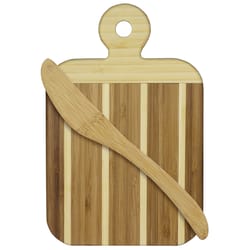 Totally Bamboo 9 in. L X 6 in. W X 0.5 in. Bamboo Striped Cutting Board Set 2 pc