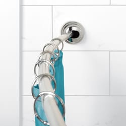 Zenna Home Adjustable Curved Shower Rod 72 in. L Chrome Silver