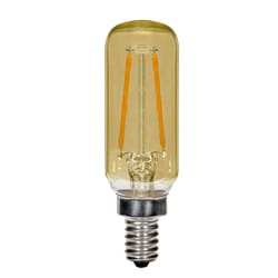 Satco Specialty Amber 3.19 in. E12 (Candelabra) T6 LED Bulb 15 Watt Equivalence 1 pk