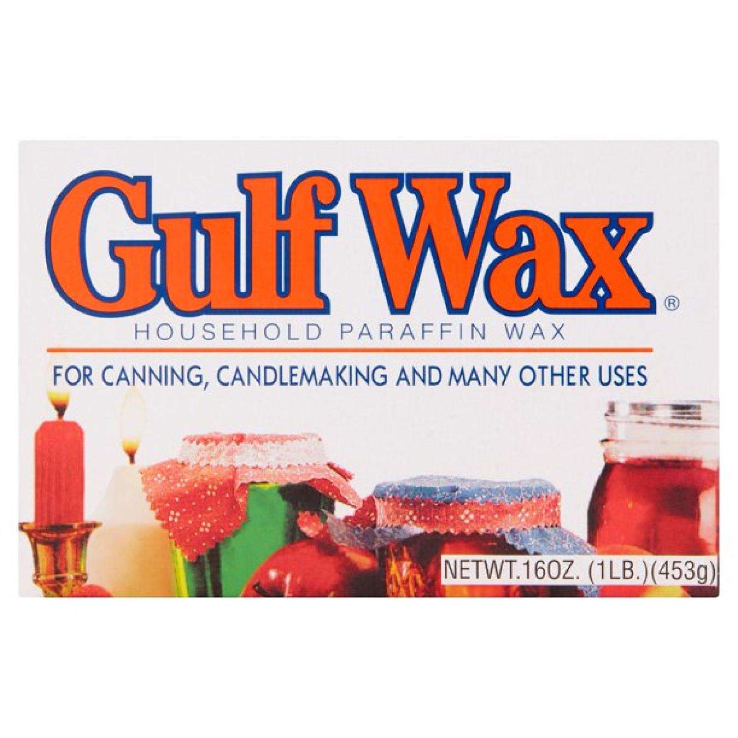 vintage Gulf Wax household paraffin wax 16 oz block Gulf Oil Corp