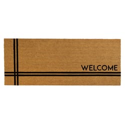 Entryways 60 in. W X 24 in. L Black/Natural Crisscross Welcome Coir Door Mat