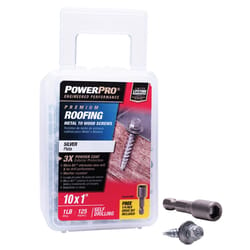 HILLMAN Power Pro No. 10 Ga. X 1 in. L Hex Drive Washer Head Coarse Roofing Screws