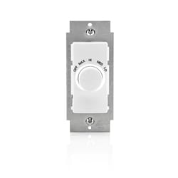 Leviton Decora 1.5 amps Single Pole Rotary Fan Control White 1 pk