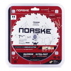 Norske 7-1/4 in. D X 5/8 in. Ultra Thin Kerf Carbide Saw Blade 24 teeth 1 each