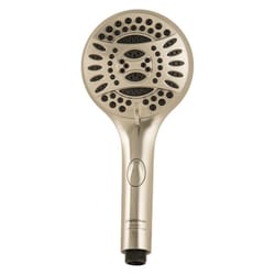 PlumbCraft Brushed Nickel Plastic 6 settings Handheld Showerhead 2 gpm