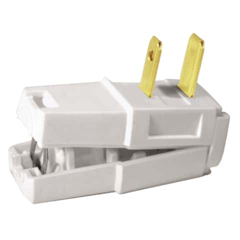 Leviton Commercial and Residential Thermoplastic Straight Blade Plug 1-15P  18/2 - 16/2 AWG 2 Pole 2 - Ace Hardware