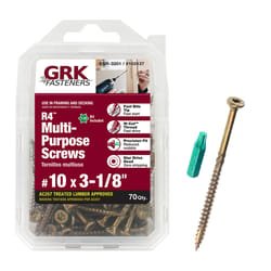 GRK Fasteners R4 No. 10 X 3-1/8 in. L Star Coated W-Cut Multi-Purpose Screws 70 pk