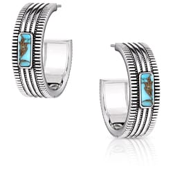 Montana Silversmiths Women's Sky Hoop Silver/Turquoise Earrings