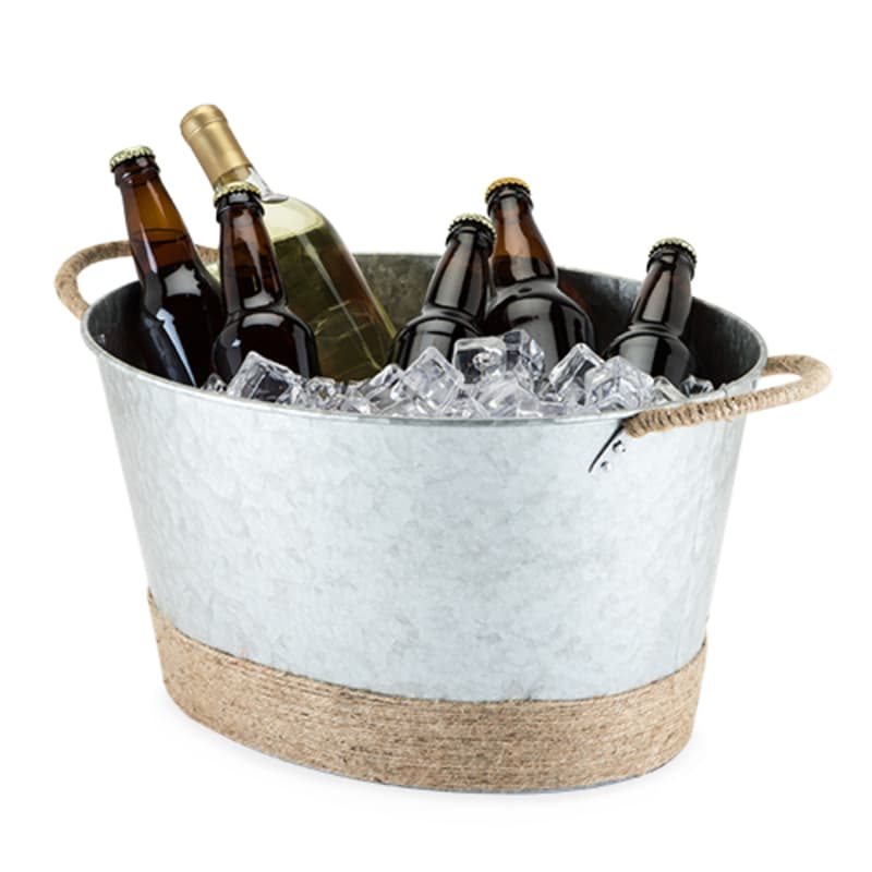 TWINE Rustic Elegance 4-1/2 oz Brown/Silver Metal Ice Bucket Sansujyuku sansujyuku.com
