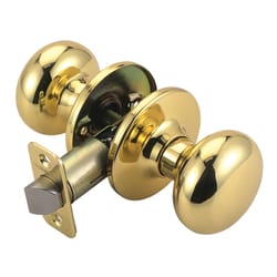 Tell Alton Bright Brass Passage Door Knob Right or Left Handed Tell Alton Bright Brass Passage Door Knob Right or Left Handed
