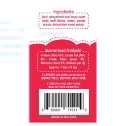 Flavor's Red Meat Recipe Powder Dog Food Topper Grain Free 3.1 oz