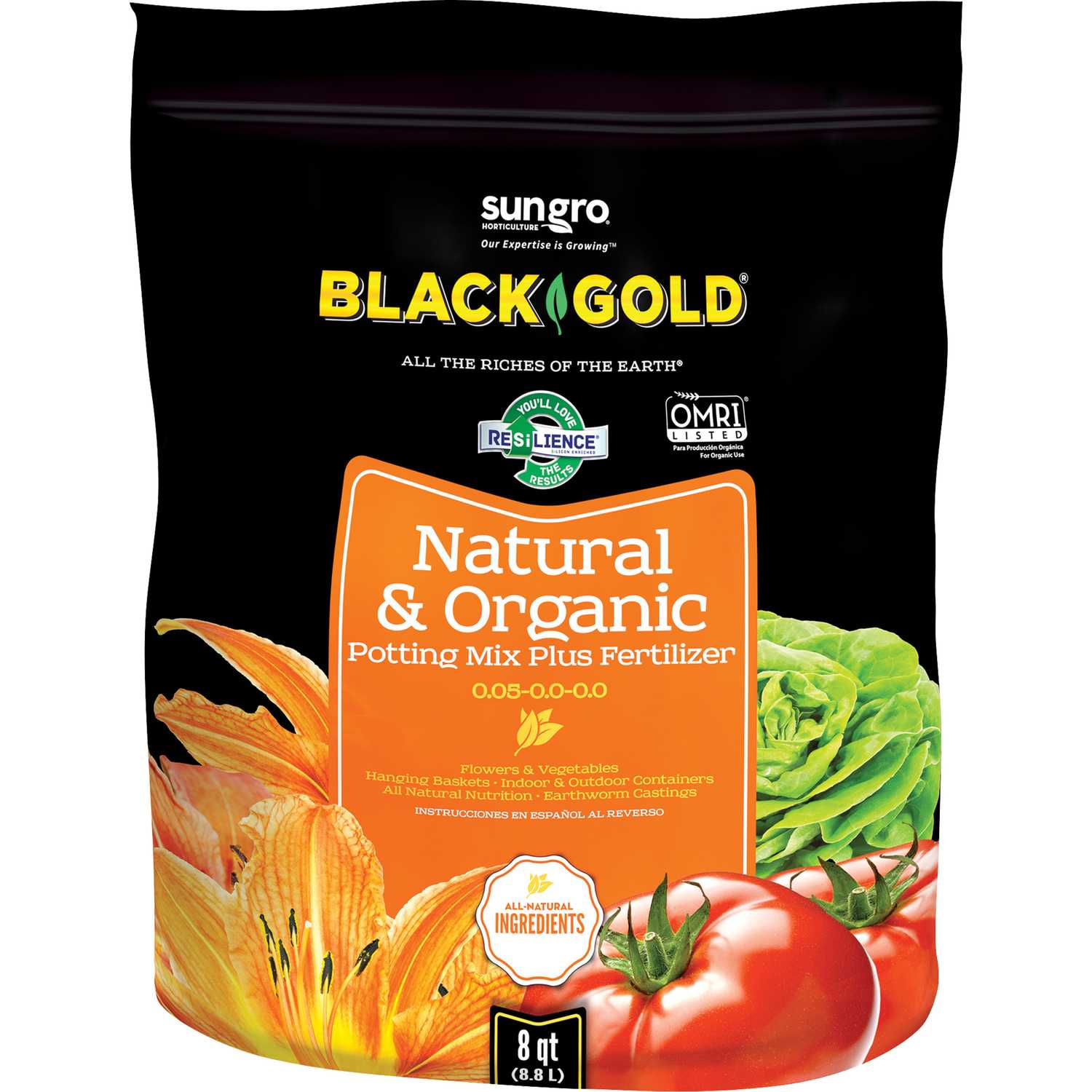 Black Gold Natural & Organic Organic Potting Soil 8 qt. Ace Hardware