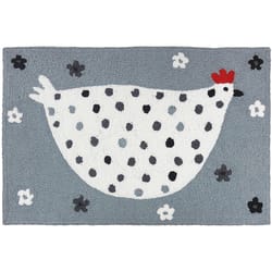 Jellybean 20 in. W X 30 in. L Multi-Color Cool Grey Chick Polyester Accent Rug