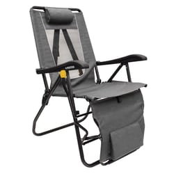 GCI Outdoor Legz Up Lounger Multi-Position Heathered Pewter Beach Folding Lounger