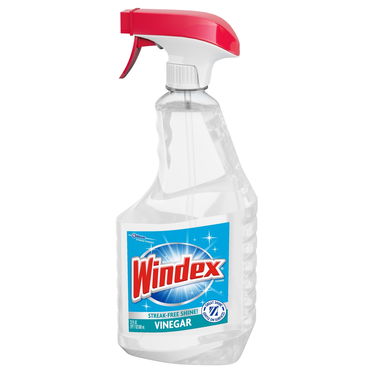 Windex Glass Cleaner with Vinegar Trigger Bottle, 23 fl oz