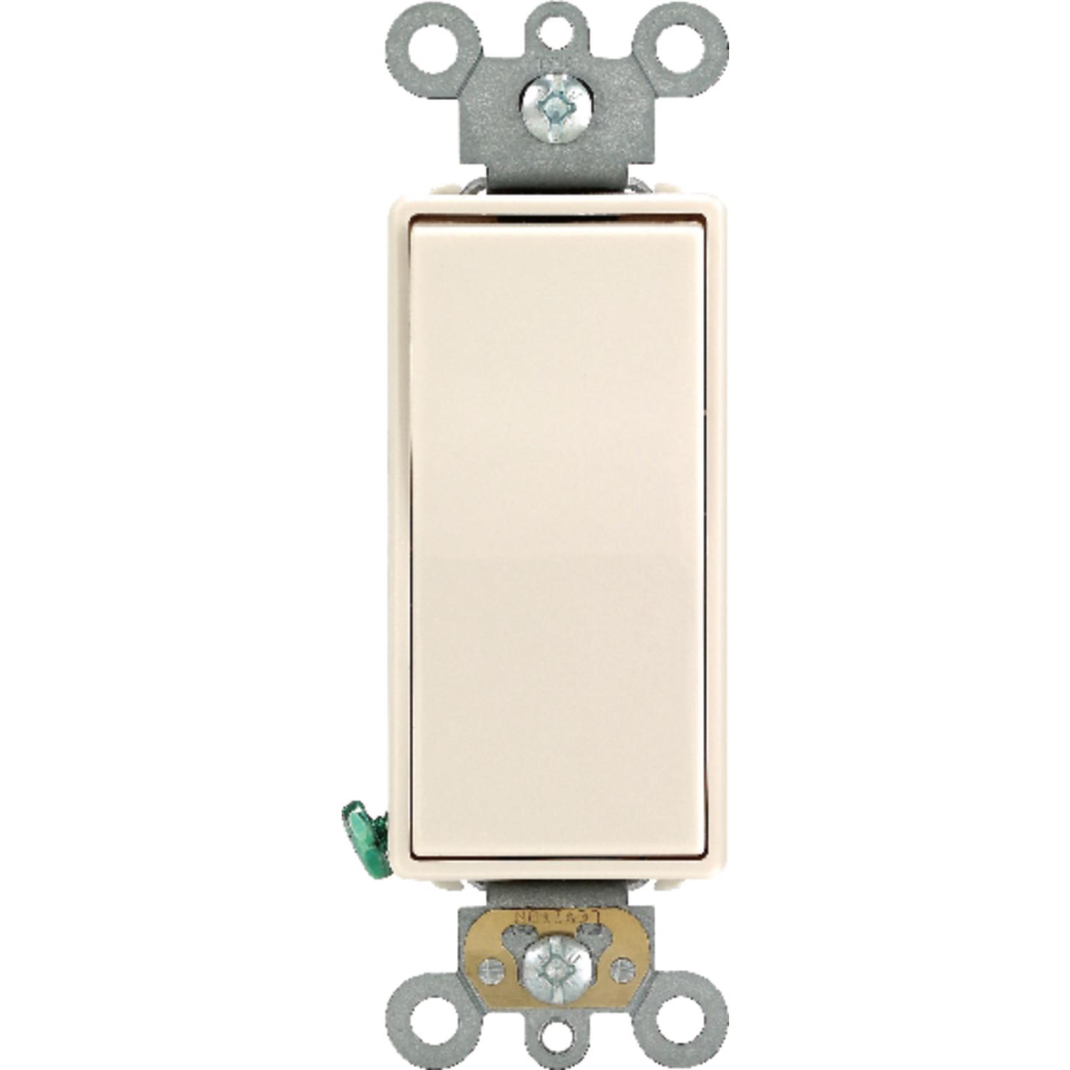 Leviton Decora 20 amps Single Pole Rocker AC Quiet Switch Light Almond 1 pk - 05621-2TS - Electrical Switches  sku 05621-2TS