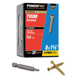 HILLMAN Power Pro No. 8 X 1-5/8 in. L Star Bronze Ceramic Coarse Trim Screws 166 pk