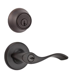 Kwikset Balboa Venetian Bronze Entry Lock and Single Cylinder Deadbolt 1-3/4 in.