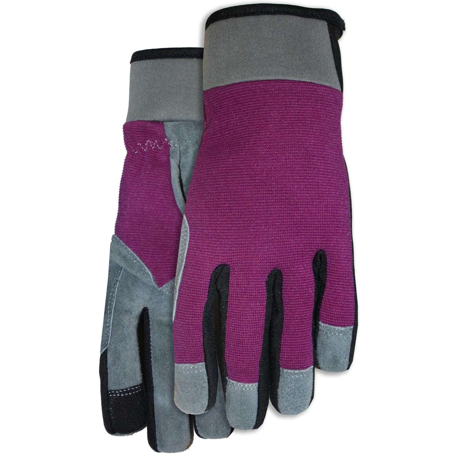 MidWest Quality Gloves M Split Leather Gray/Pink Gloves Ace Hardware