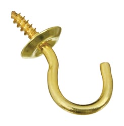 National Hardware Gold Solid Brass 3/4 in. L Cup Hook 5 lb 5 pk
