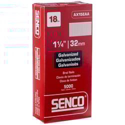 Senco 1-1/4 in. L X 18 Ga. Straight Strip Galvanized Brad Nails 5000 pk