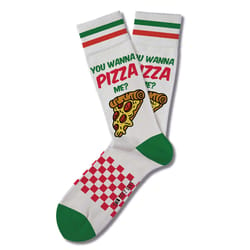 Two Left Feet Unisex You Wanna Pizza Me M/L Socks White