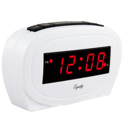 La Crosse Technology Equity 1.85 in. White Alarm Clock LED Plug-In
