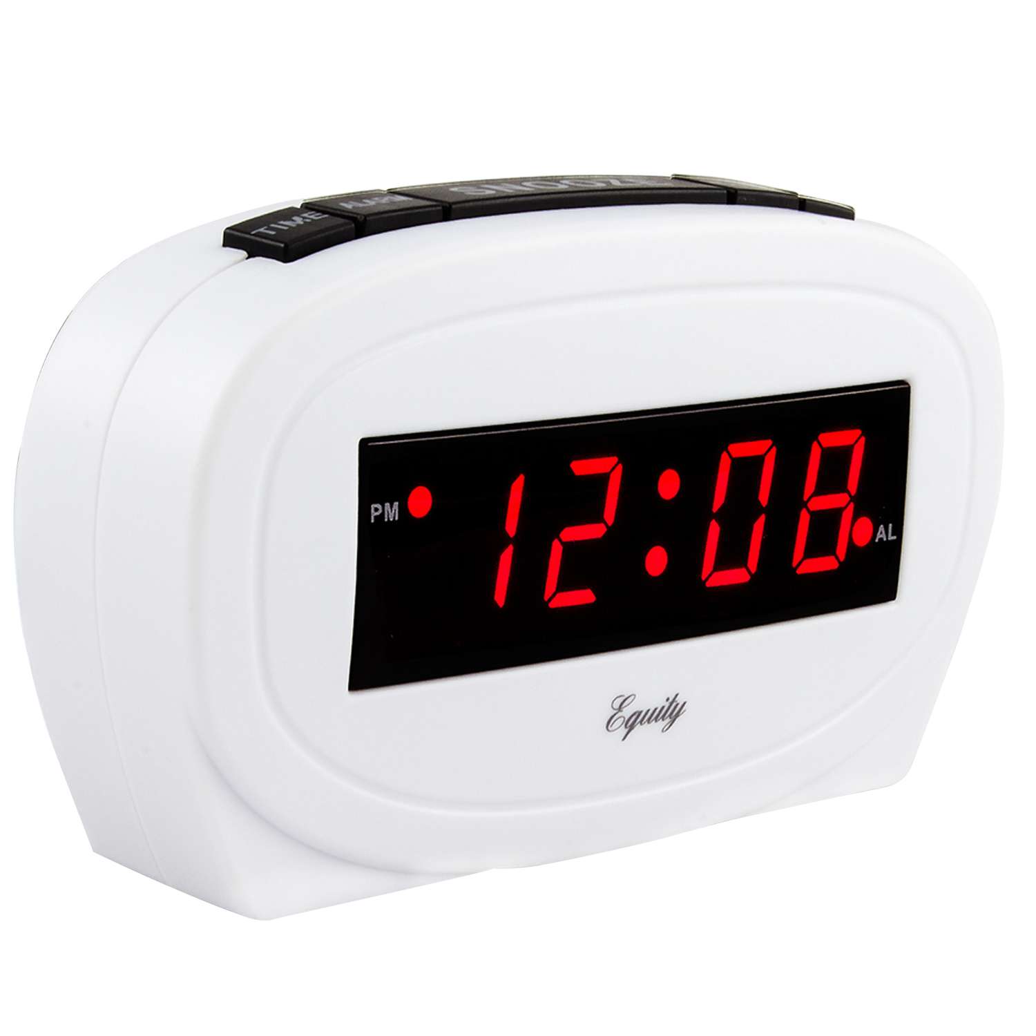 La Crosse Technology Equity 1.85 in. White Alarm Clock LED PlugIn