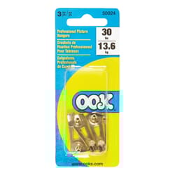 OOK Brass-Plated Gold Professional Picture Hanger 30 lb 3 pc
