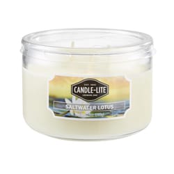 Candle-Lite White Saltwater Lotus Scent Candle 10 oz