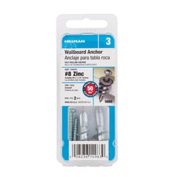 HILLMAN .164 in. D X 1-1/4 in. L Zinc Pan Head Wallboard Anchors 2 pk