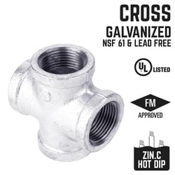 STZ Industries 1 in. FIP X 1 in. D FIP 1 in. D FIP Galvanized Malleable Iron 3 in. L Cross