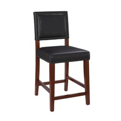 Linon Home Decor Black Polyurethane Byron Barstool 39.5 in.