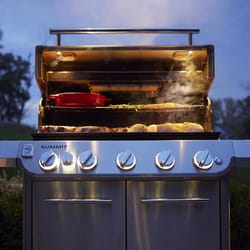 Barbecue, open fire enclosure and windshield for paella burner