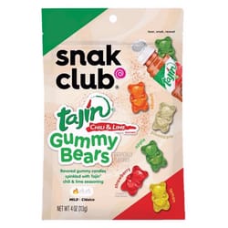 Snak Club Tajin Chili and Lime Gummi Candy 4 oz Bagged