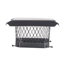 Black Galvanized Steel Fixed Replacement Hardware Chimney Cap 9 in x 13 in 