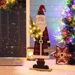 Glitzhome Multicolored Welcome Indoor Christmas Decor 36 in.