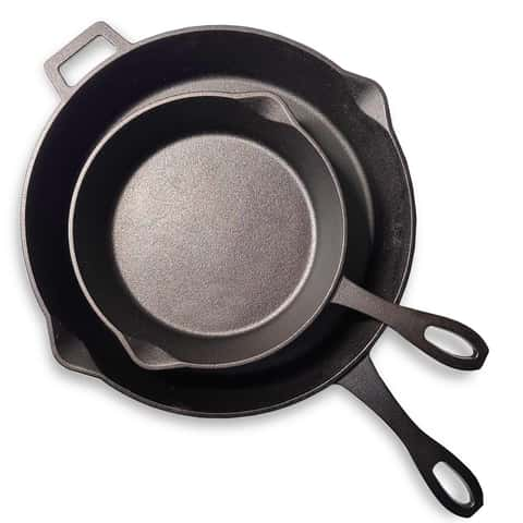 Bayou Classic 7456 10-in and 14-in Cast Iron Skillet Set