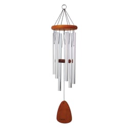 Festival Silver Aluminum/Wood 30 in. Wind Chime