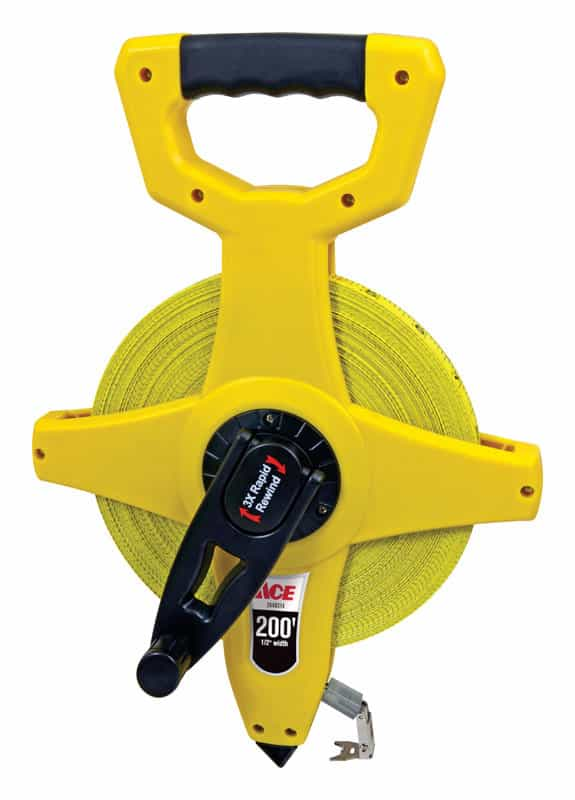 Ace 200 Ft. L X 0.5 In. W Fiberglass Long Tape Measure Yellow 1 Pk 