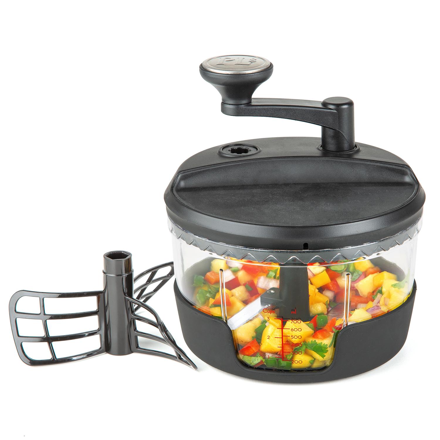 PL8 12 oz Black ABS/Stainless Steel Manual Food Processor Sansujyuku sansujyuku.com