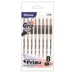 Bazic Products Prima Black Ball Point Pen 8 pk